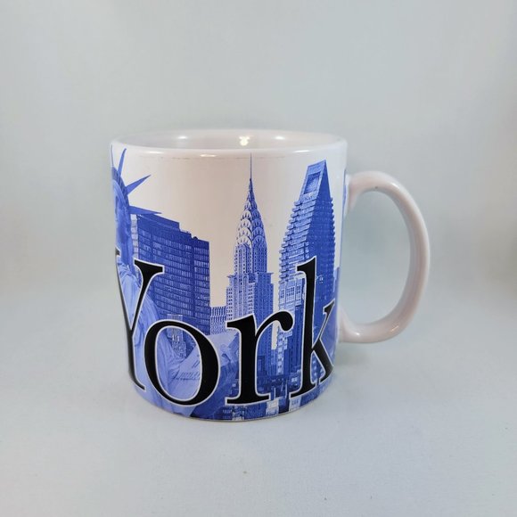 Mug New York Americaware Cup Coffee Tea USA Large Blue White - Picture 2 of 10